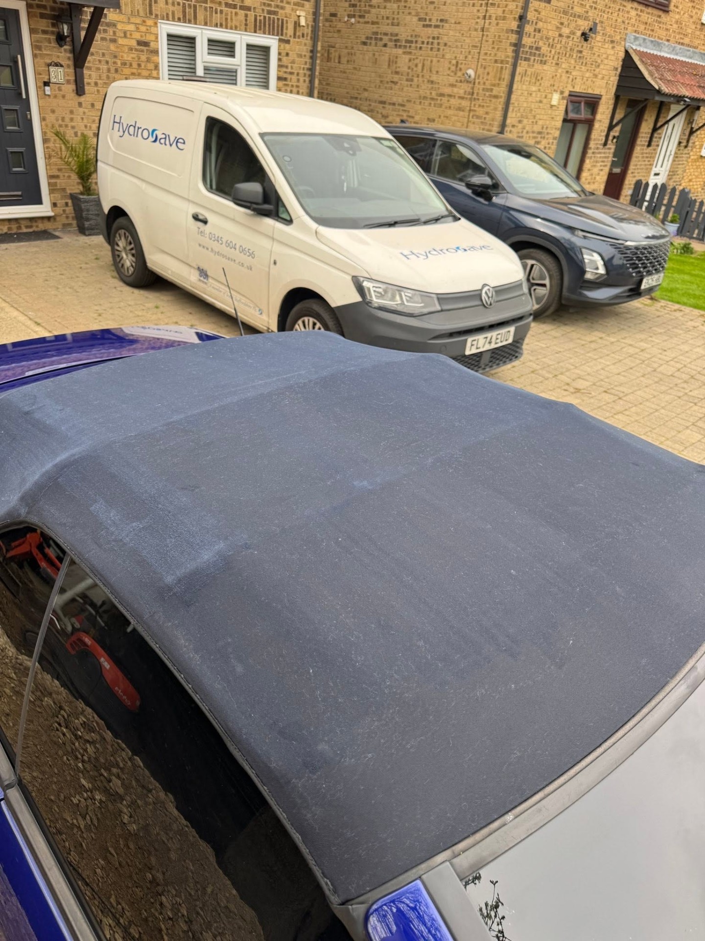 Convertible fabric roof cleaned and restored